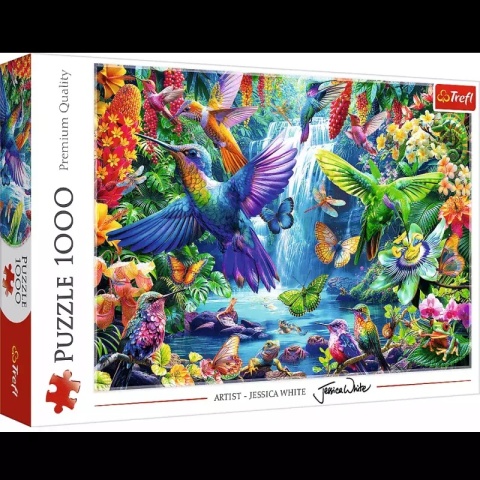 Puzzle 1000 elementów. Kolibry w tropikach