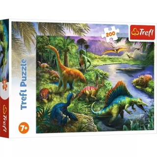 Puzzle 200 elementów. Drapieżne dinozaury