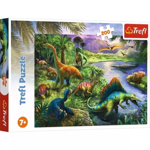 Puzzle 200 elementów. Drapieżne dinozaury