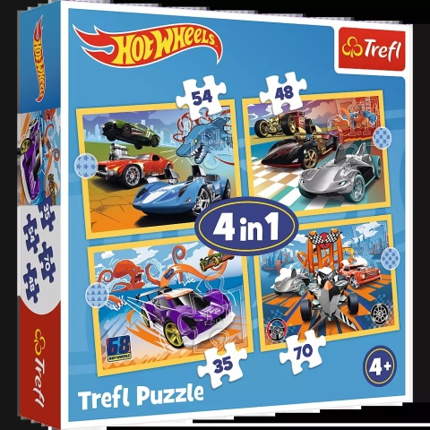 Puzzle 4w1 - Pojazdy Hot Wheels 34627